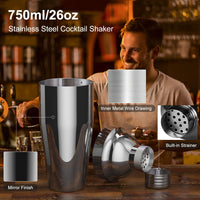 Carsolt Cocktail Shaker Set - 20 Piece Stainless Steel Bartender Kit