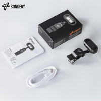 Sondery Clip On Tuner Rechargeable TFT Screen for Guitar Bass Ukulele and Wind Instruments, Headstock Chromatic Tuner Pitch 410-460Hz, Easy to Read in Strong Light, Dual-Rotating Hinges