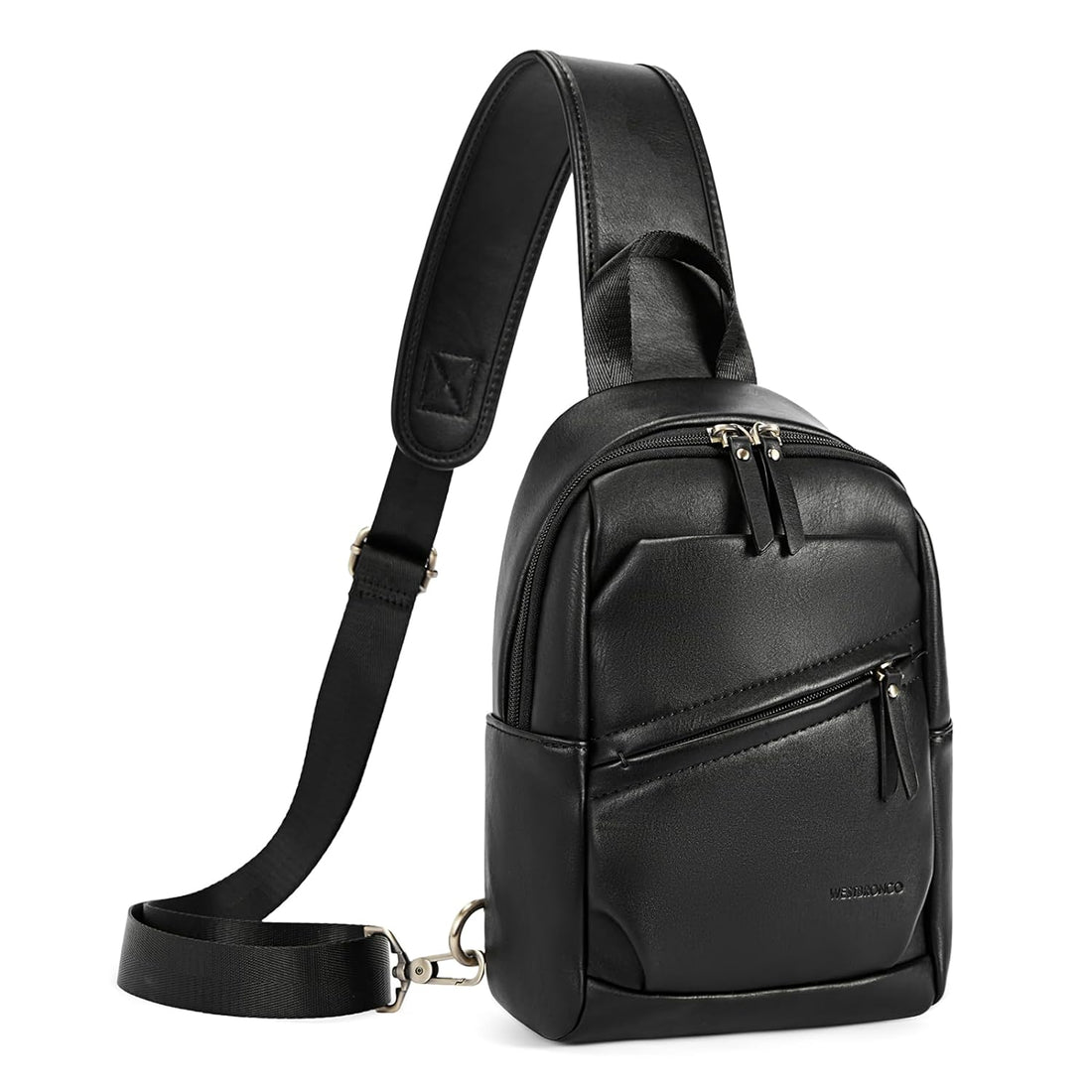 WESTBRONCO Sling Bags for Men, Vegan Leather Waterproof Crossbody Shoulder Backpack with Adjustable Strap for Travel