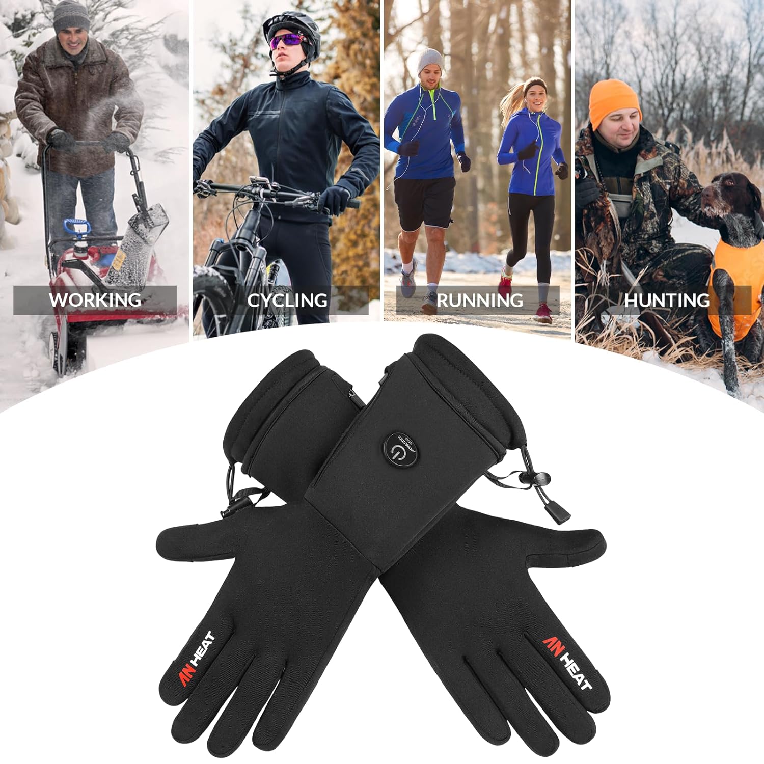 Heated Gloves, ANTARCTICA GEAR Winter Liners Heating Gloves for Men and Women, 3200mAh Rechargeable Battery Included, Hand Warm Gloves for Cold Weather（S）