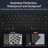 Soonjet TypeMaster Keyboard Cover for MacBook Pro 13 inch M2 2023, 2022, 2021 2020 M1 A2338 A2289 A2251&Compatible with MacBook Pro 16 2020 2019 A2141 Touch ID Protective Skin (Black)