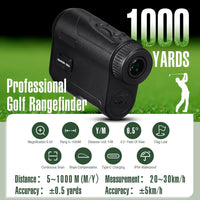 Saysurey Golf Laser Rangefinder with Slope 1000 Yards USB Rechargeable Golf Laser Rangefinder Hunting Rangefinder Telescope, 6.5X Magnification Clear View for Golf and Hunting, with Storage Bag