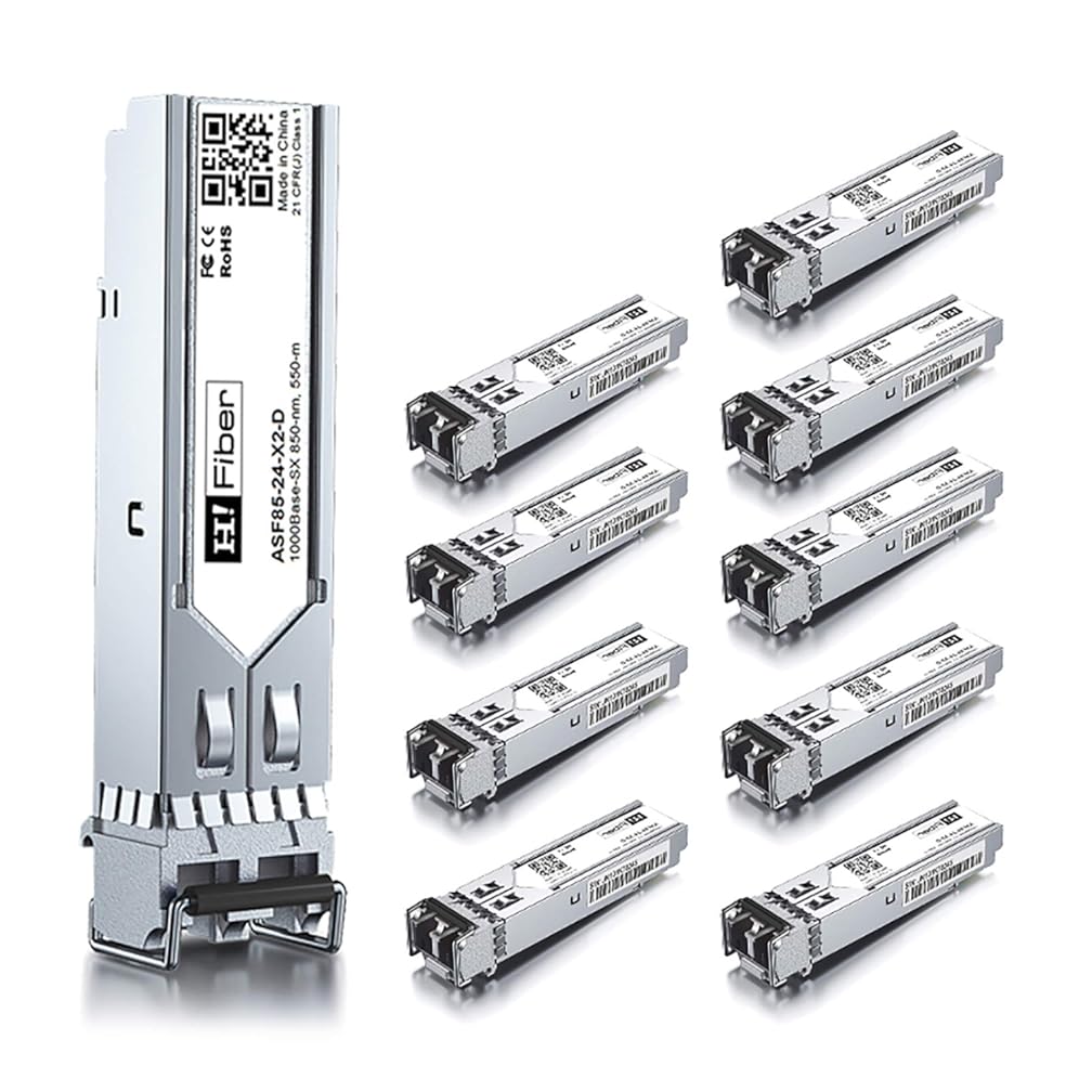 SFP Transceiver Multimode Gigabit Mini-GBIC Module 1000Base-SX Compatible Cisco GLC-SX-MMD(MMF, 850nm, 550m, Dual LC,DOM), 10 Pack