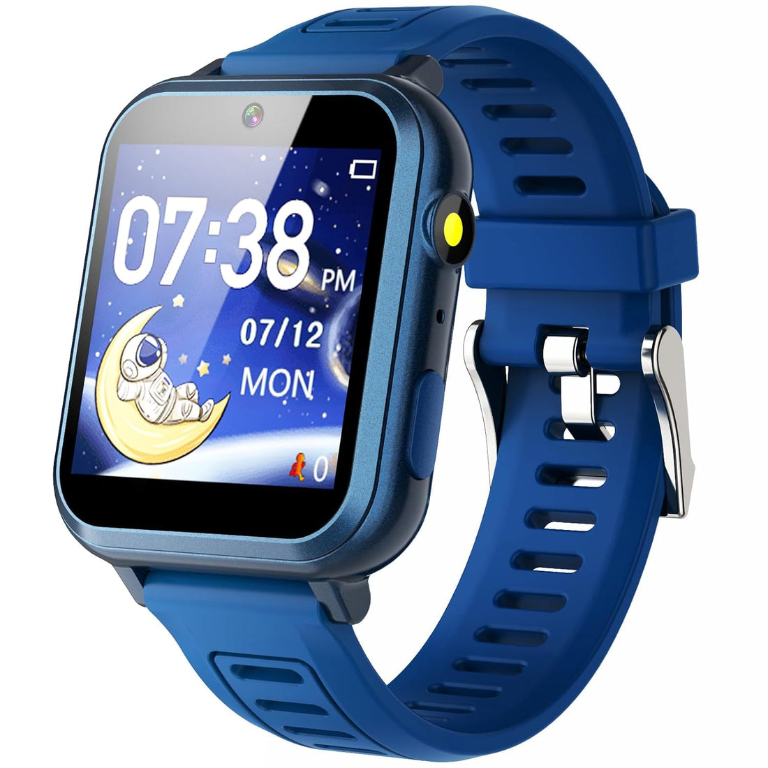 Waterproof Touch Screen Smart Watch with 24 Puzzle Games HD Camera Music Player Pedometer Alarm Clock and Selfie Cam - Great Learning Toy for Kids (Blue)