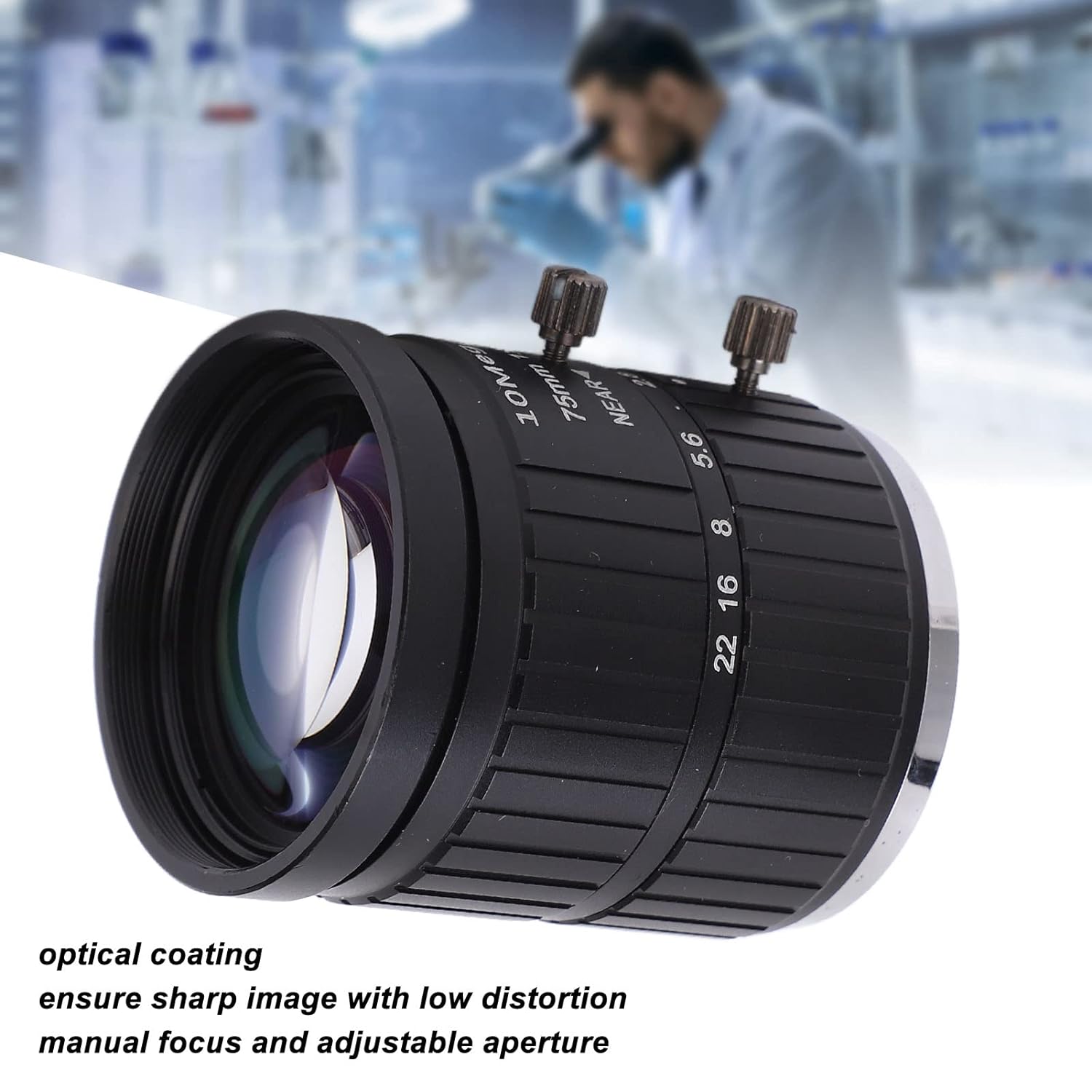 10MP HD Network Camera Lens 75mm Focus Length Manual Aperture Industrial Lens C Mount