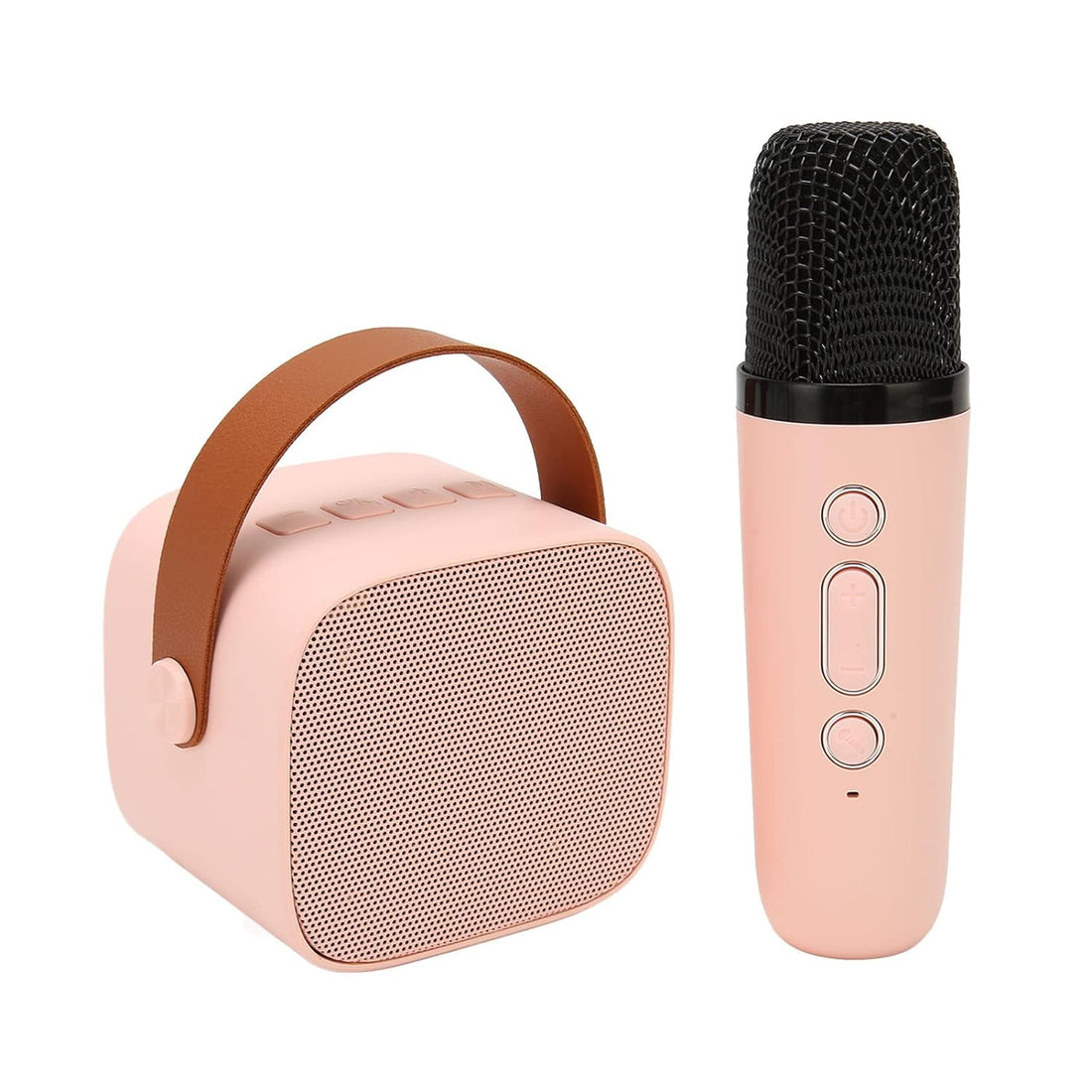 Shanrya Microphone Set with Speaker, Stable Adjustable Volume, Portable Karaoke Machine, Rechargeable, HD Stereo, 6 Sound Effects for Parties for Kids (Pink)