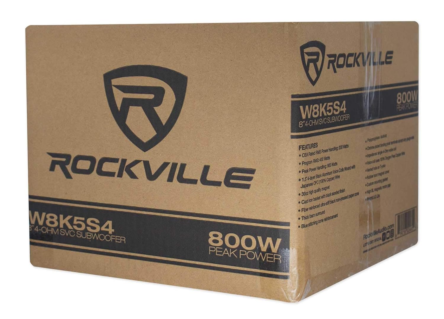 Rockville W8K5S4 800 Watt, 200 Watt RMS Subwoofer