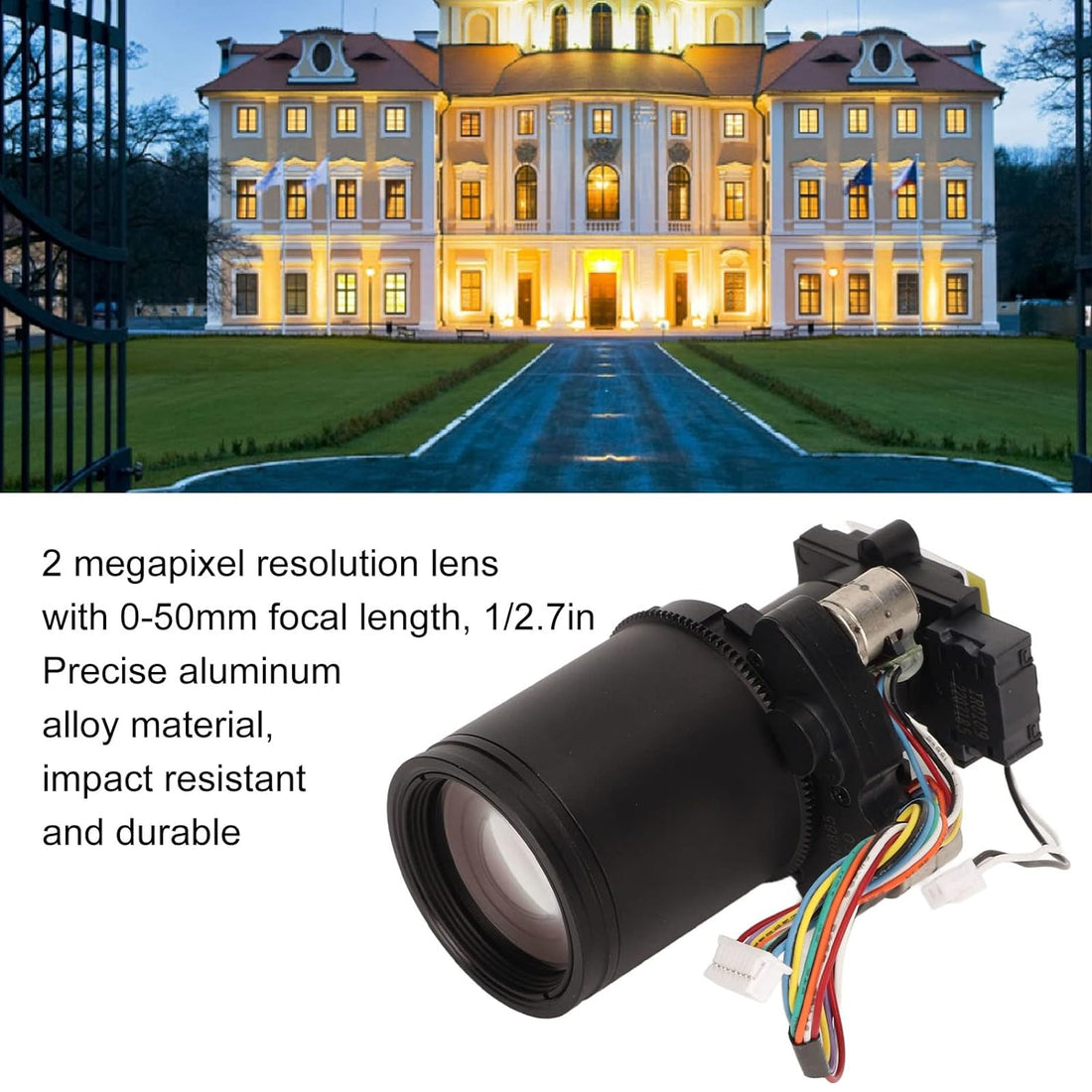 Motorized Zoom Lens, Low Distortion Autofocus Zoom Lens 2MP for Camera
