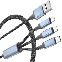 3 in 1 Multi Charging Cable 3ft, 2Pack