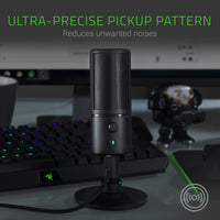 Razer Seiren X - Professional-Grade High-Definition Studio Sound USB Digital Condenser Microphone - Optimized for Streaming Twitch/Youtube - Built-In Shock Mount