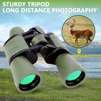 High Powered Binoculars for Adults/Kids - High Power HD Binocular, High Magnification - Versatile to Use -20x50 Binoculars - Waterproof Compact Binoculars (Green)