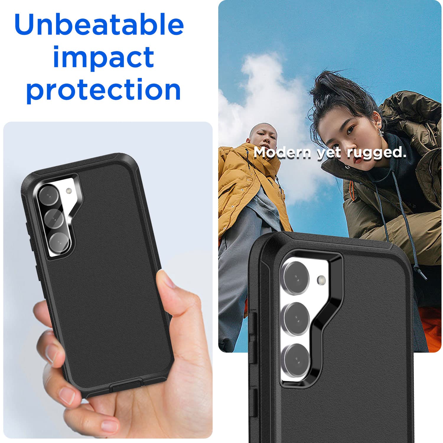 AICase for Samsung Galaxy S23 Case with Screen Protector+Camera Lens, Heavy Duty Drop Protection Full Body Rugged Shockproof/Dust Proof Military Protective Tough Durable for Samsung S23 6.1"