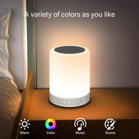 Vepiant Night Light Bluetooth Speaker Wireless Portable Smart Touch Control Lamp for Bedrooms Living Room Portable Bedside Lamp Table,MP3 Music Player Colorful Led Table Lamp(Two Pieces)