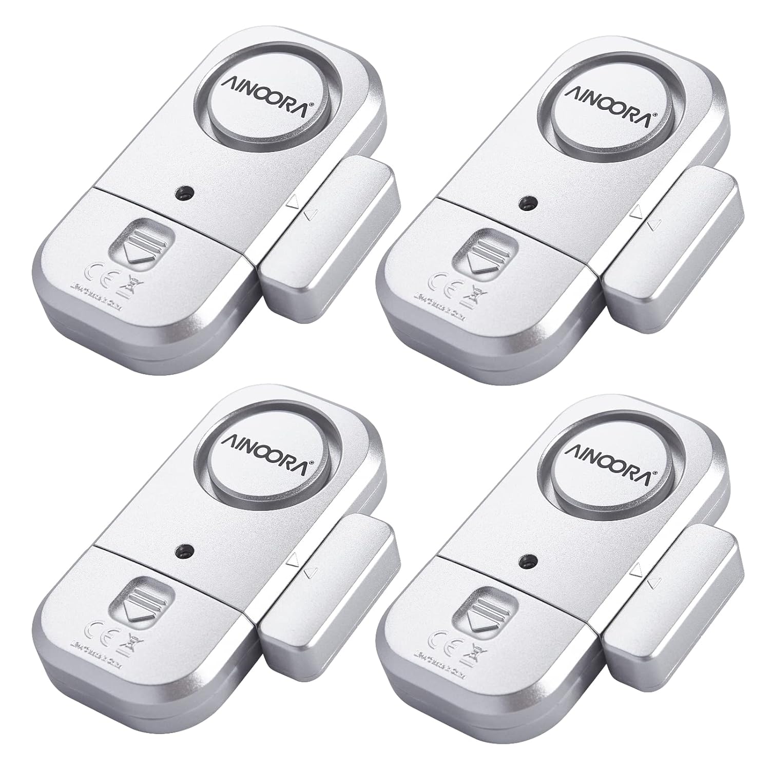 Door Alarms for Kids Safety 4 Pack, AINOORA 120db Window Alarms Magnetic Pool Alarm Open Sensors for Toddlers Dementia Patients Safety for Home Security