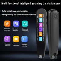 Upgraded Translation Scanning Pen Record Black Scan Reader Pen Dictionary Pen Scanning Smart Scanner Translator Device for Language Learners Read Business Travel 125 Language… (Black)