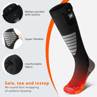 Heated Socks for Women Men Rechargeable Washable, Battery Electric Heated Socks Foot Warmers with APP Control for Skiing Hunting Riding Camping Fishing Hiking Outdoor Work(Black,S)