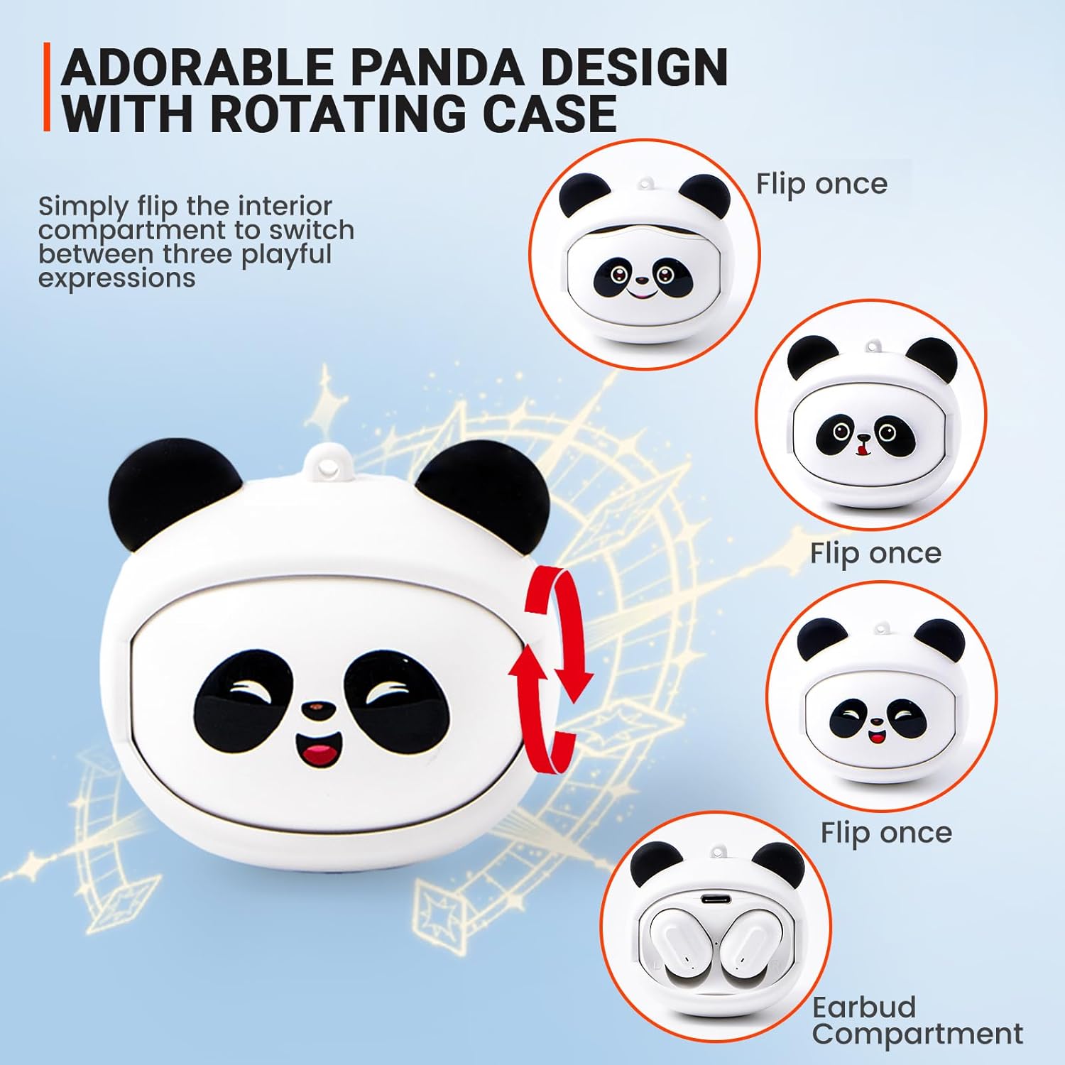 Kids Wireless Earbuds with Rotating Chaging Case Wireless – Side View