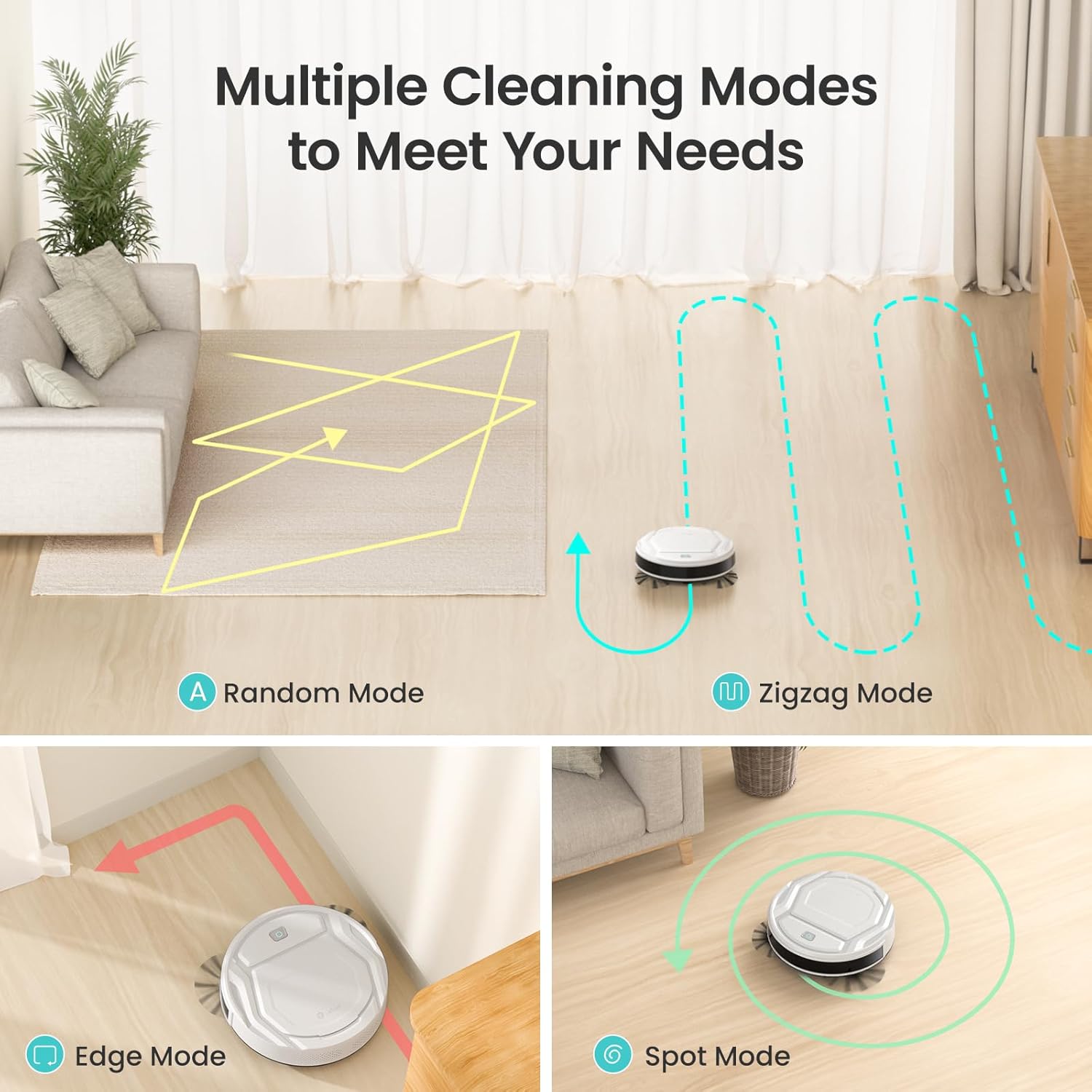 Lefant Robot Vacuum: M210 Strong Suction 120-Minute Runtime – Side View