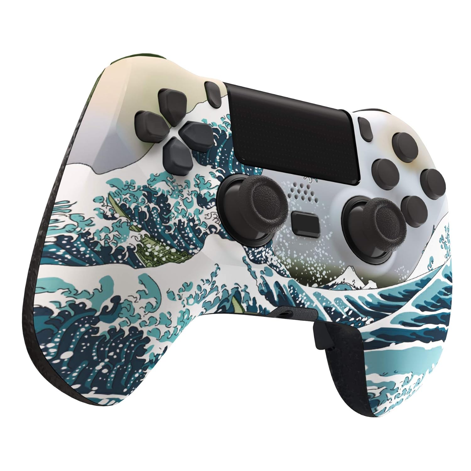 eXtremeRate The Great Wave Decade Tournament Controller (DTC) Upgrade Kit for PS4 Controller JDM-040/050/055, Upgrade Board & Ergonomic Shell & Back Buttons & Trigger Stops - Controller NOT Included