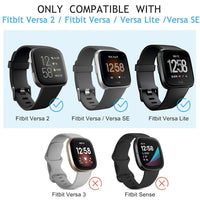 6 Pack Sport Bands Compatible with Fitbit Versa 2 / Fitbit Versa/Versa Lite/Versa SE, Classic Soft Silicone Replacement Wristbands