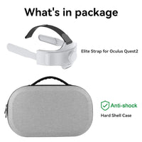 Smatree Elite Strap and Carry Case Combination, Compatible for Quest 2 Official and Other Elite Strap, Large Storage Space