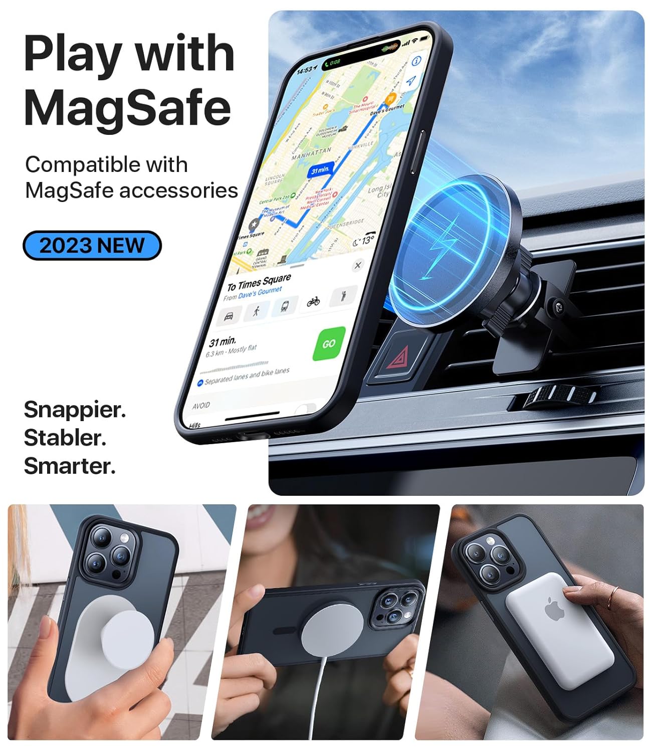 Aulofe Stronger Magneitc iPhone 15 Pro Case, Black
