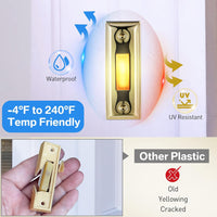 LED Lighted Doorbell Button, Upgraded Solid and Sleek Metal Wall Mounted Door Bell Push Buttons for Home, Universal Garage Door Opener Switch (Gold)