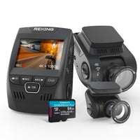 RexingUSA V1P SE 4K Dual Dash Cam w/GPS, Wi-Fi & 2pcs-CPL Filter | 512GB Support | Front 2160p, Rear 1080p | 170° Angle | G-Sensor | WDR | Loop Record | Parking Monitor