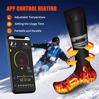 Heated Socks for Men Women,Zymise 5000mAh Rechargeable Electric Heated Socks,Washable 4 Heating Setting Foot Warmers, APP Remote Control Cold Weather Heat Socks for Skiing Hiking Camping (Extra Large)