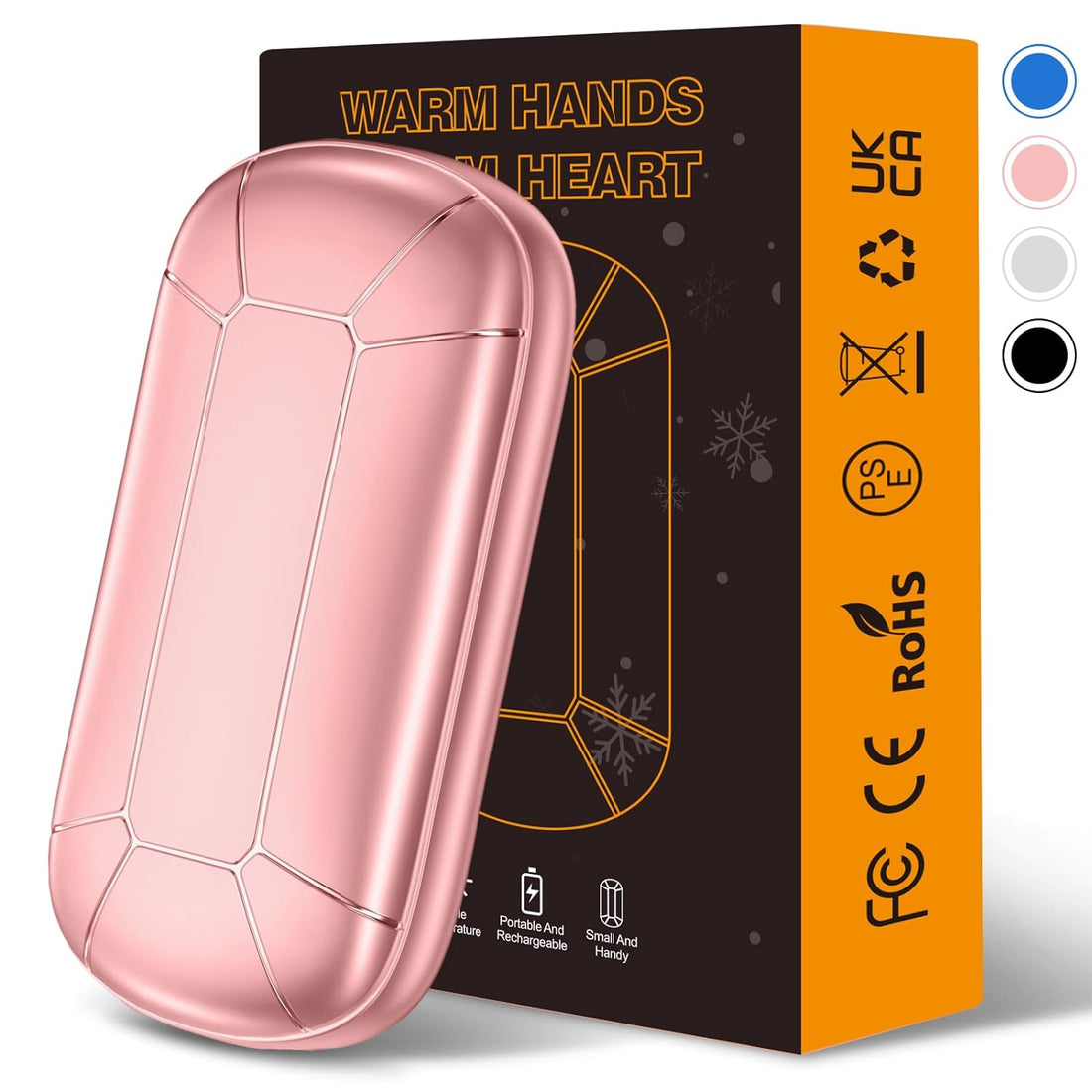 1 Pack Hand Warmers Rechargeable, Portable Electric Handwarmers, Double-Sided Heating USB Pocket Heater Therapy Great for Raynauds, Hunting, Golf, Camping, Women Mens Gifts HHH