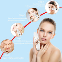 Skin Scrubber Facial Scrubber Blackhead Remover Pore Cleaner Skin Spatula Skin Scraper (White&Gold)