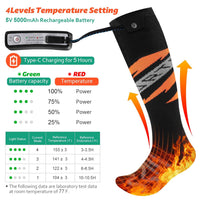 Kannino Heated Socks for Men Women Electric Heated Socks with APP Control 5000 mAh Rechargeable Battery Powered Thermal Warming Socks, Foot Warmer Stockings for Winter Hunting Camping Hiking Skiing