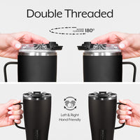 BrüMate Toddy 22oz 100% Leak Proof Insulated Coffee Mug with Handle & Lid - Stainless Steel Coffee Travel Mug - Double Walled Coffee Cup (Carrara)