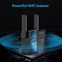 Blueshadow WiFi Extender, Dual Band WiFi Repeater Connects 20 Devices Wall Through Strong AC1200 WiFi Extender Booster Wireless Signal Range Extender That Cover Up to 1000 Sq. Ft