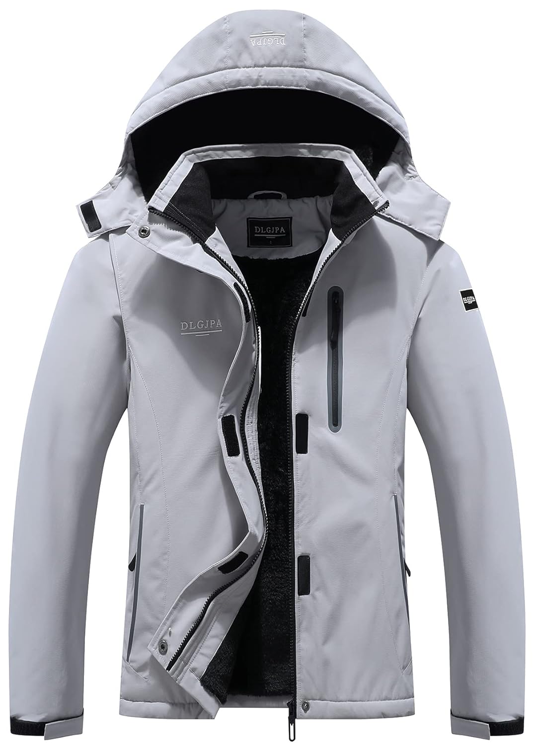 DLGJPA Women's Mountain Waterproof Ski Jacket Detachable Hood Windproof Rain Winter Warm Snow Coat