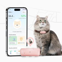 SEEWORLD P1 GPS Cat Dog Tracker - for Anti Lost, Waterproof, Real Time Tracking & Smart Activity Tracking Device, Unlimited Range, Fits All Pet Collars (Pink)