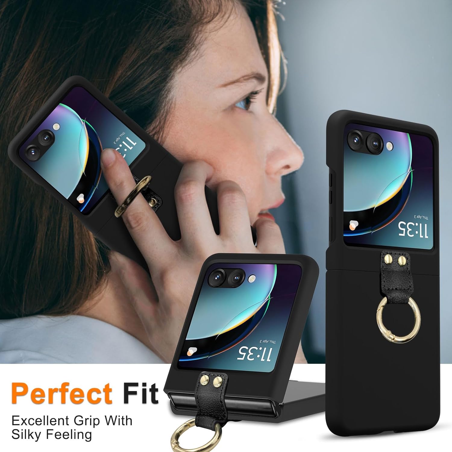 for Motorola Razr+ Plus 2023/Razr 40 Ultra Case, Shockproof Phone Cover, Ultra-Thin Slim Fit Hard PC Protective Cases for Motorola Razr+ Plus 2023/Razr 40 Ultra, Black