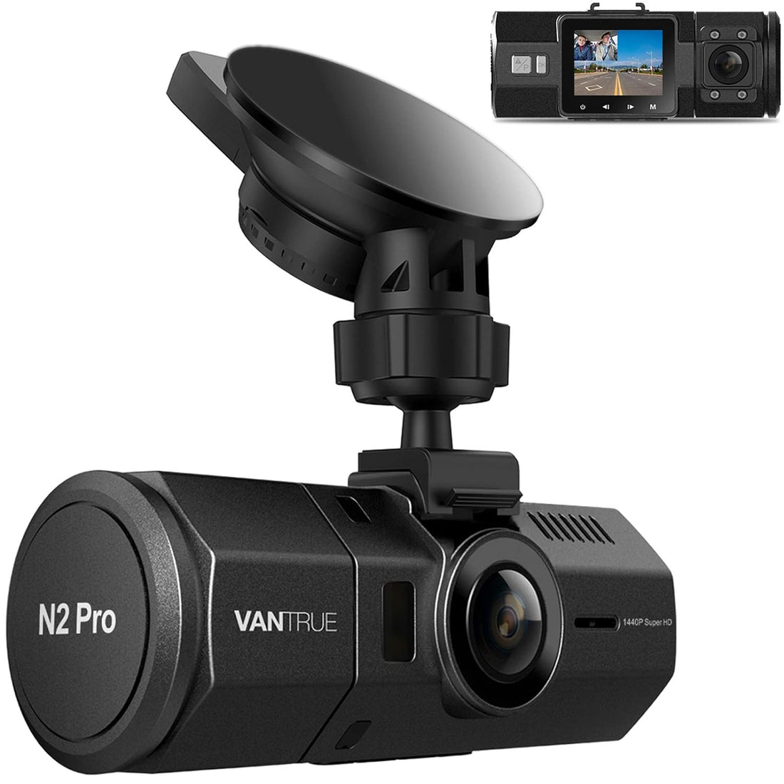 Vantrue N2 Pro Uber Dual Dash Cam Dual 1920x1080P Front and Rear Dash Cam (2.5K 1440P Single Front) 1.5 310° Car Dashboard Camera w/Infrared Night Vision, Sony Sensor, Parking Mode, Motion Detection