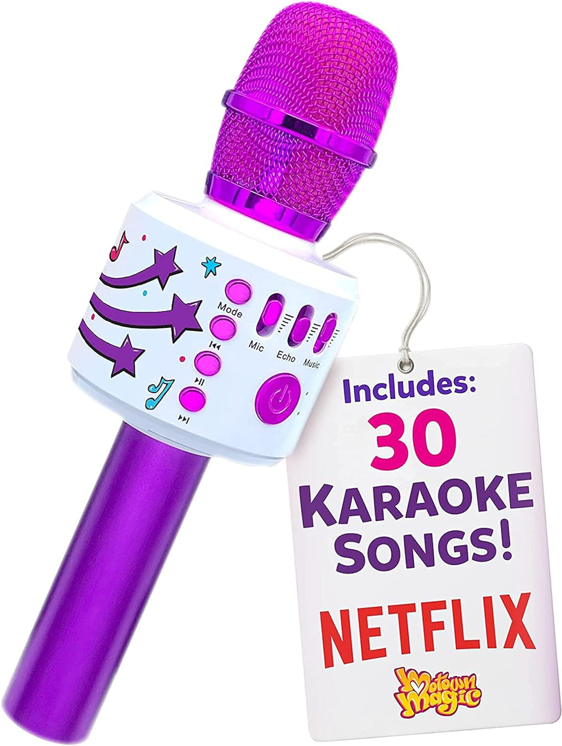 Move2Play Bluetooth & 30 Famous Songs Kids Karaoke Microphone, Gift for Girls Age 4 5 6 7 8 Years Olds