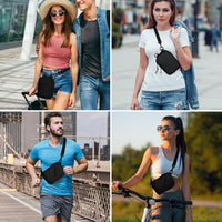 Geestock Mini Sling Bag, Men Women Waterproof Crossbody Bag, Small Chest Bag, Fanny Back, Shoulder Bag, Backpack for Travelling Hiking Travel, Black