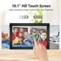 FRAMEO 10.1 inch WiFi Digital Picture Frame Smart Digital Photo Frame with IPS Touch Screen 1280x800 HD Electronic Picture Frame with 16GB Storage Share Photos and Videos Instantly via Frameo APP