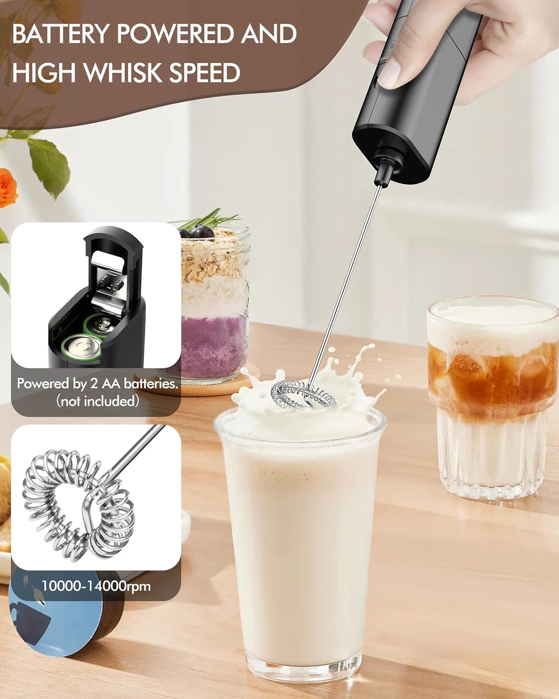 Homradise Milk Frother (Battery powered)