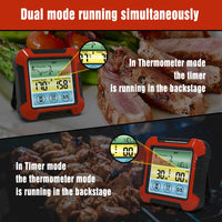 Digital Meat Thermometer with Taste Setting, Timer, Alarm and Magnetic Back, 1 Wired Probe Leave in Oven Grill Safe BBQ Smoker Kitchen Food Thermometer