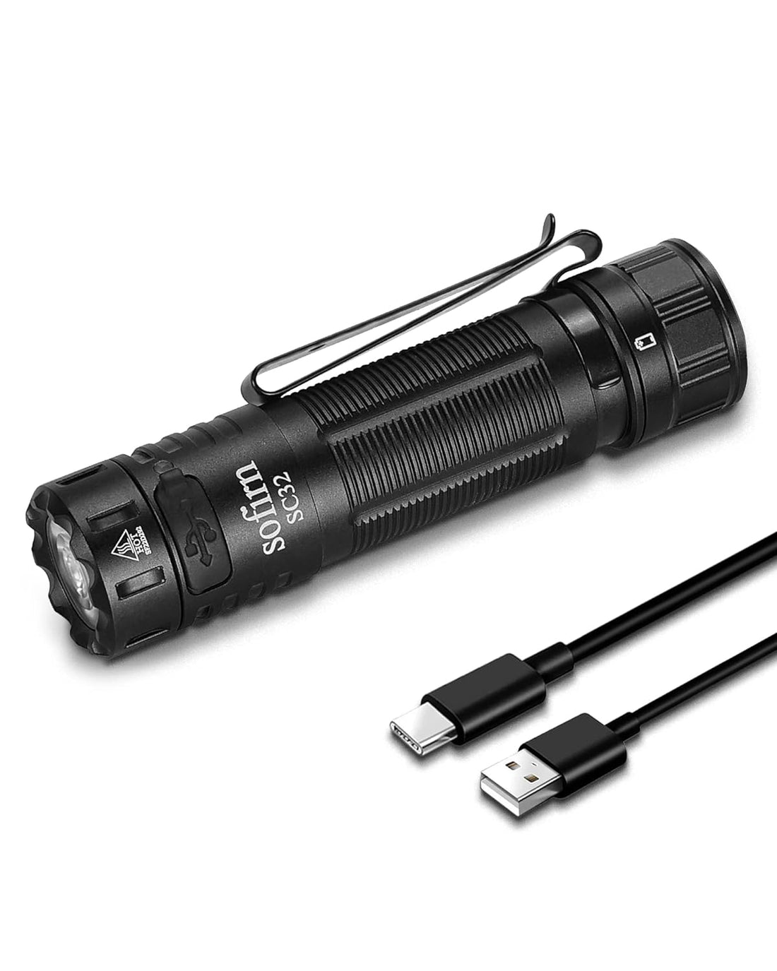 Sofirn SC32 EDC Flashlight 2000 lumens, Small Rechargeable Flashlight with Super Bright SSD40 LED 5000K, Tail E-Switch, Pocket Size Flashlight for Camping, Hiking, Dog Walking Emergency