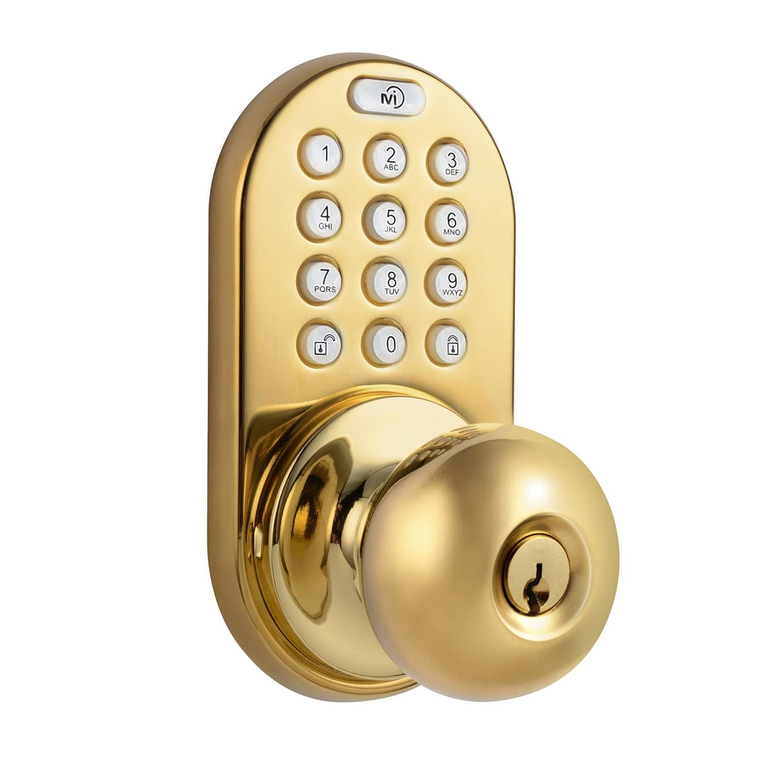 MiLocks DKK-02P Electronic Touchpad Entry Keyless Door Lock, Polished Brass