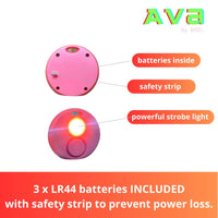 Ava Personal Alarm by BASU® 140dB All Ages, Use in Any Emergency, Extra Loud, Batteries Included (Pink)