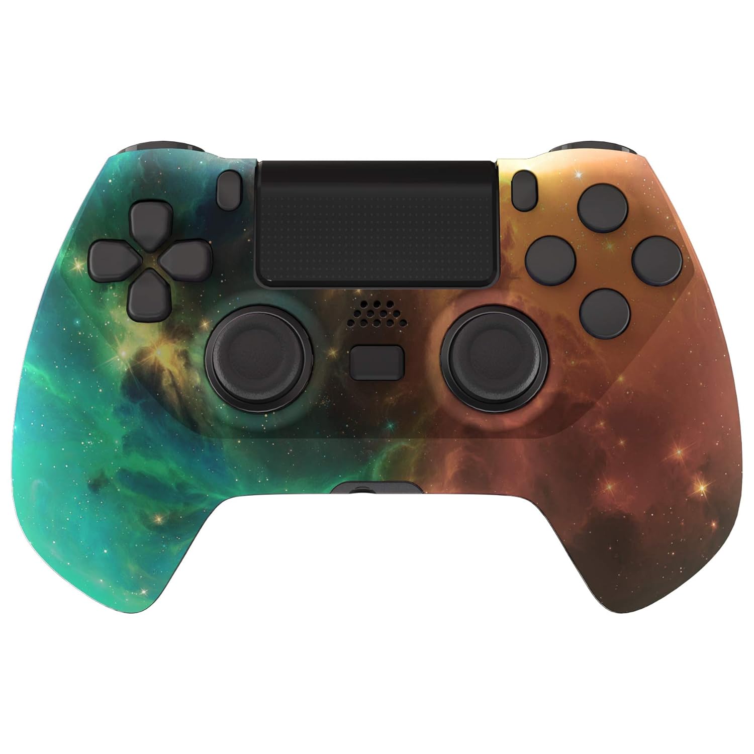 eXtremeRate Orange Star Universe Decade Tournament (DTC) Upgrade Kit for PS4 Controller JDM-040/050/055, Upgrade Board & Ergonomic Shell & Back Buttons & Trigger Stops - Controller NOT Included