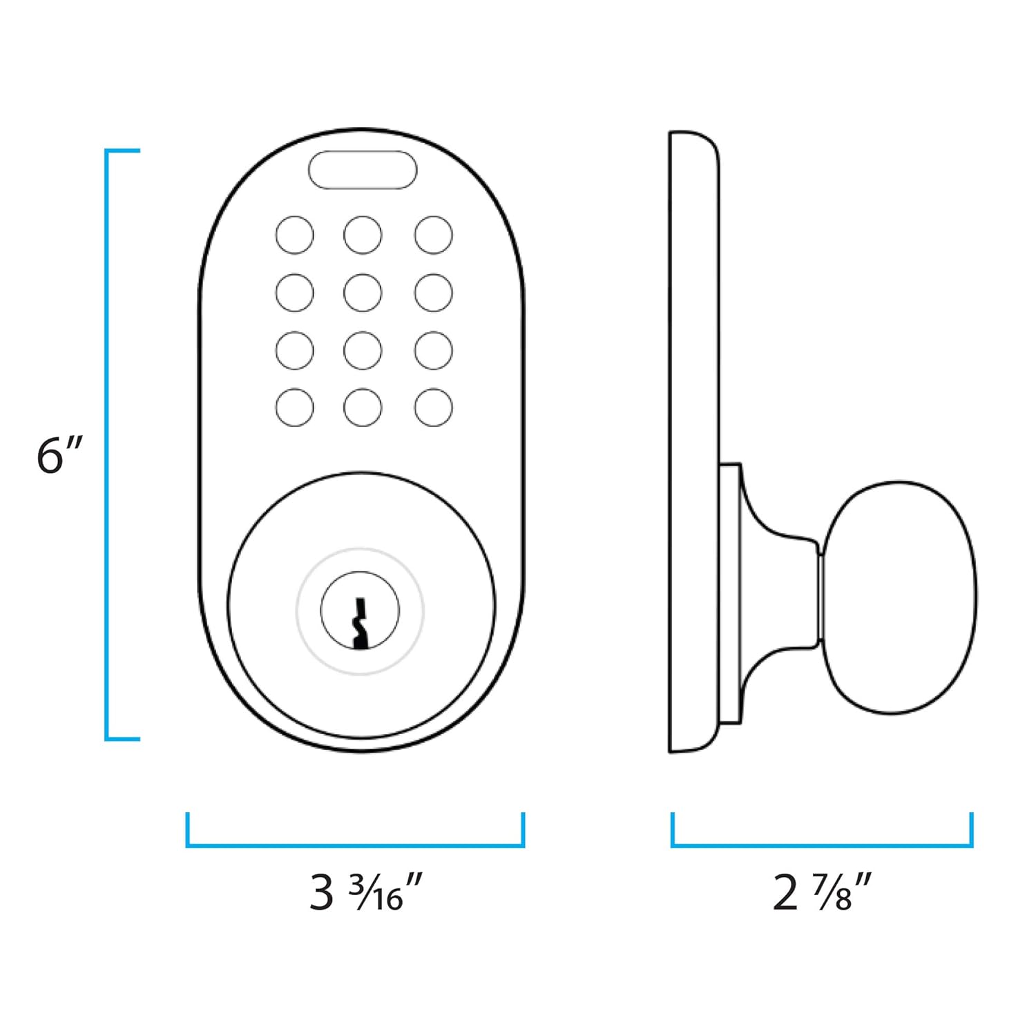 MiLocks DKK-02SN Indoor Electronic Touchpad Keyless Entry Door Lock, Satin Nickel