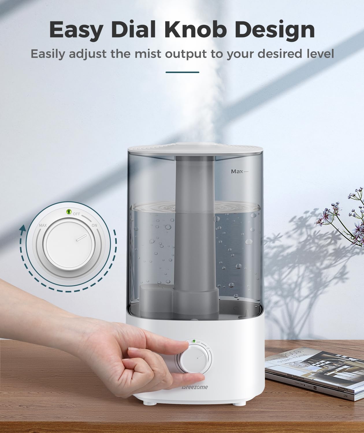 BREEZOME 4L Humidifiers for Bedroom