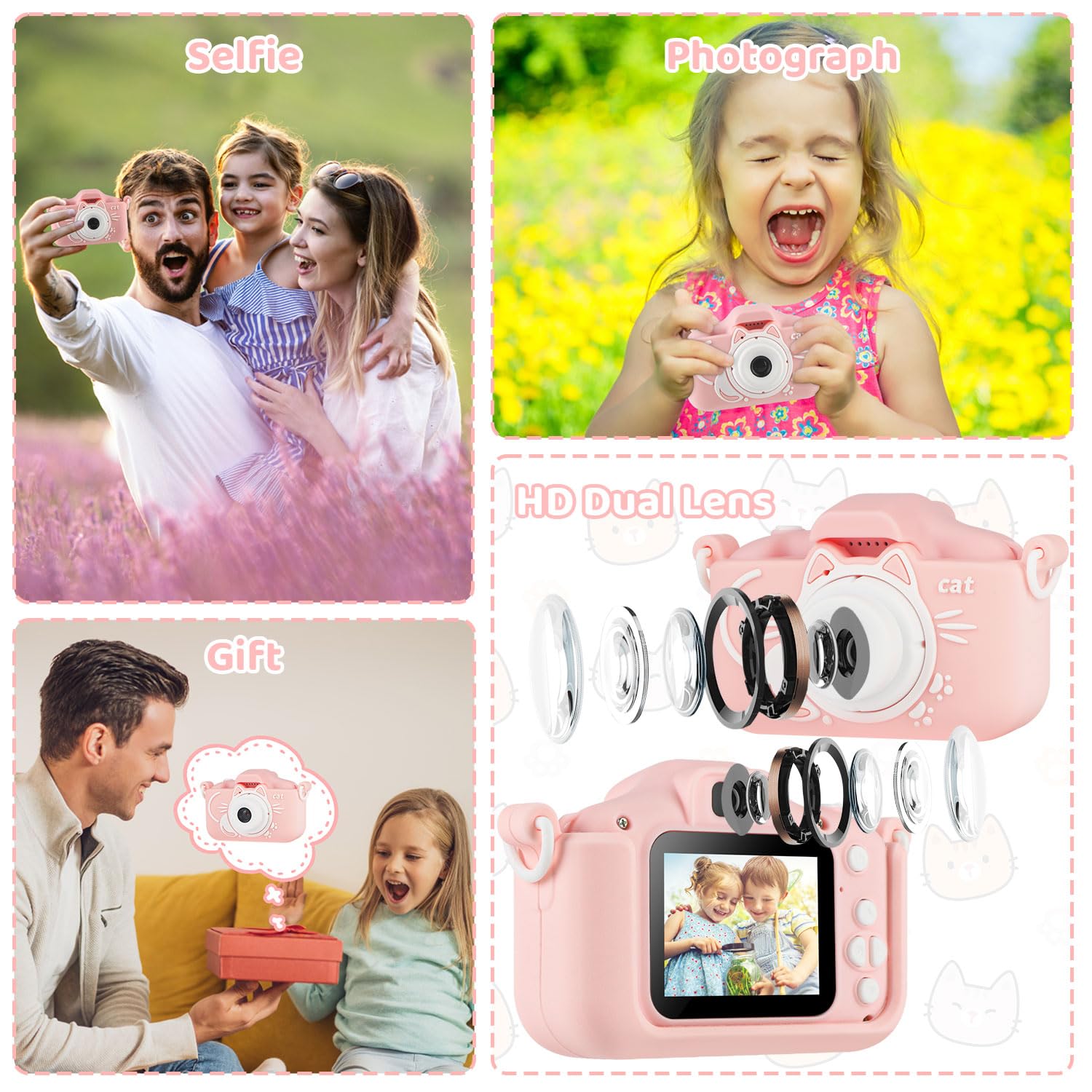 Kids Camera for Girls Age 3-12 Pink